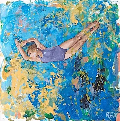 High Diving II, 2019, acrylic on canvas, 30 x 30 cm