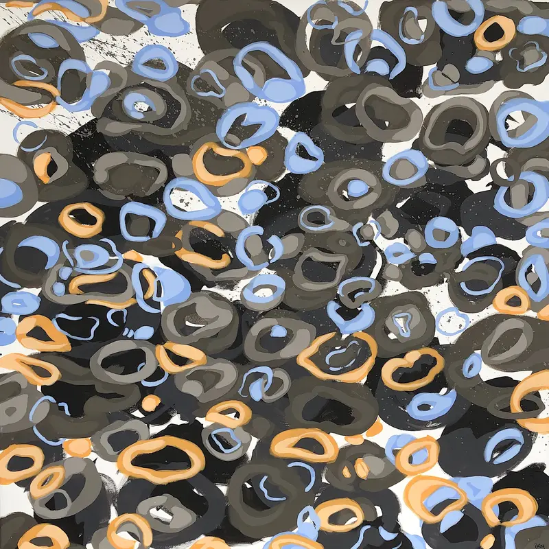 Anna Reber, Goldfishes I, 2016, acrylic on canvas, 100 x 100 cm