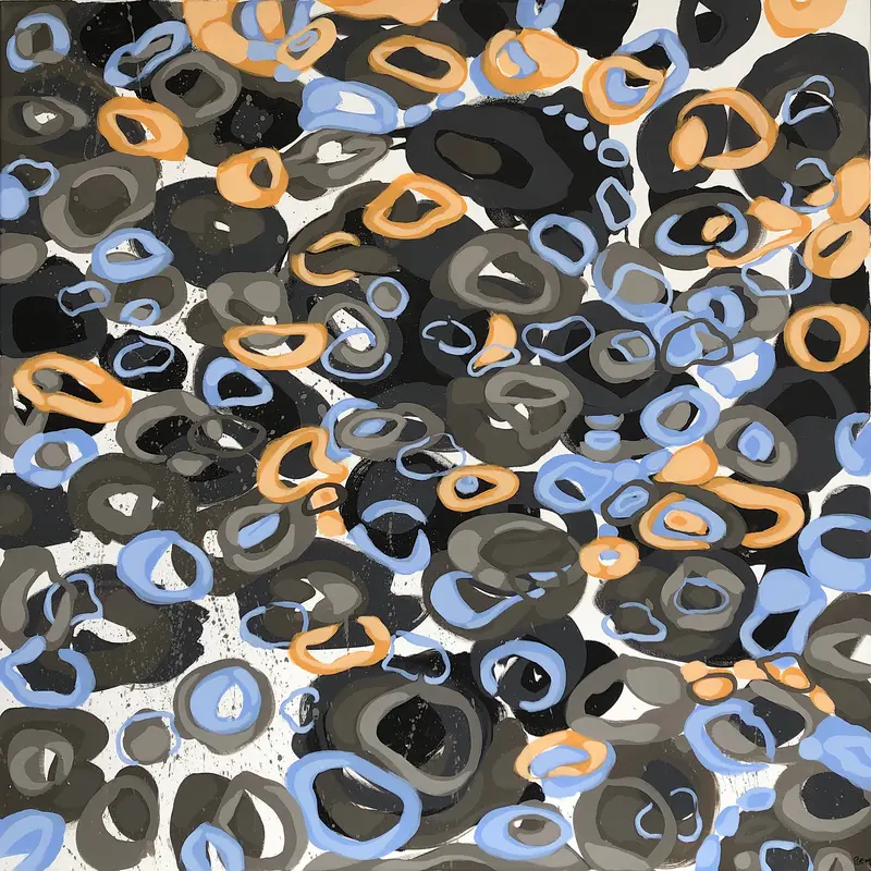 Anna Reber, Goldfishes II, 2016, acrylic on canvas, 100 x 100 cm