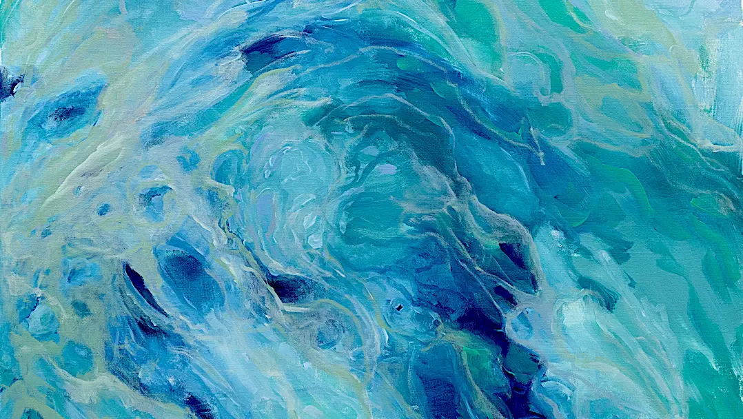 I take my Surfboard, 2021, oil on canvas, 90 x 90 cm