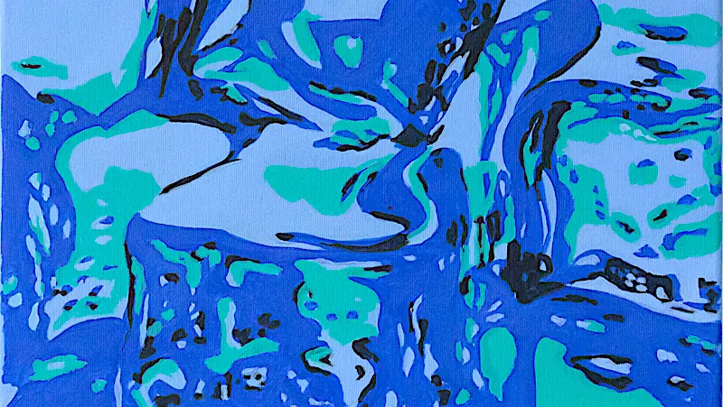 Ice Cubes III, 2019, acrylic on canvas, 40 x 40 cm