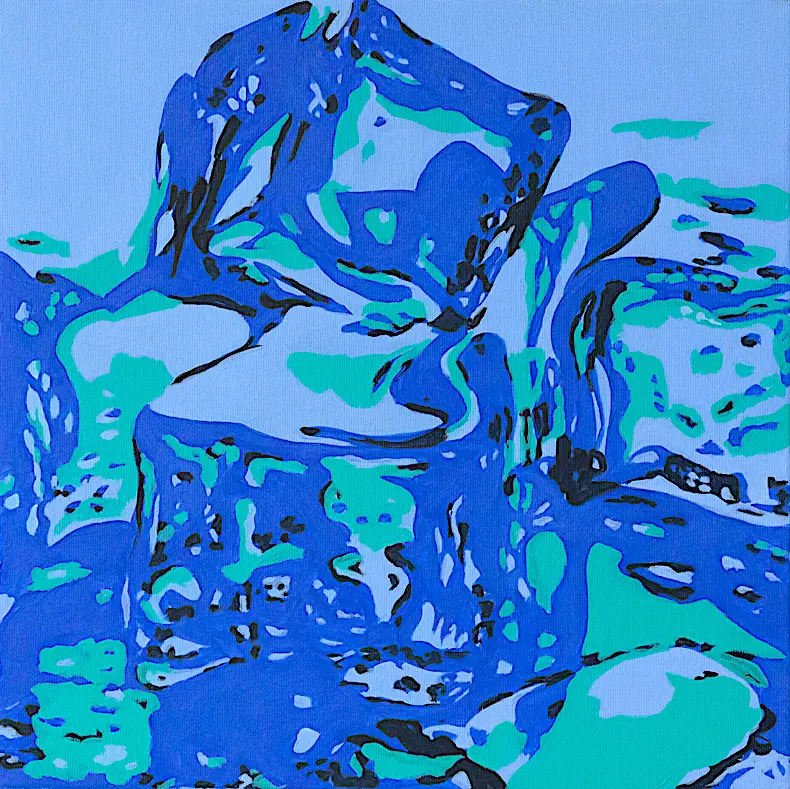 Ice Cubes III, 2019, acrylic on canvas, 40 x 40 cm