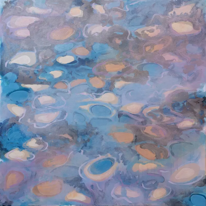 Pebbles in the River, 2019, oil on canvas, 80 x 80 cm