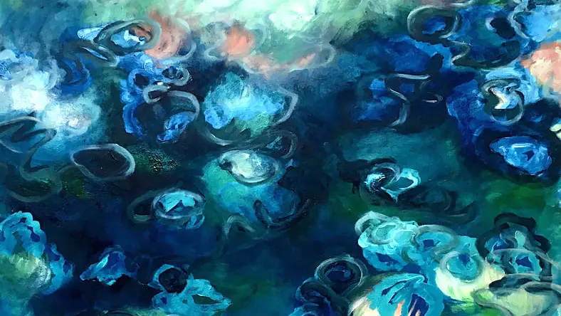 Méduses, 2018, oil on canvas, 100 x 100 cm