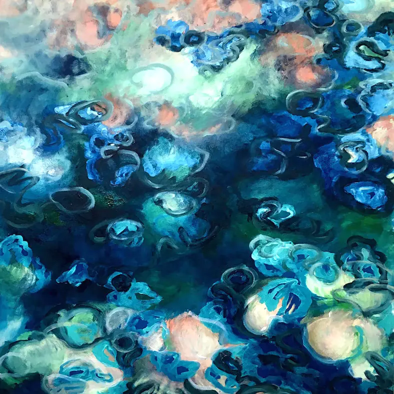 Méduses, 2018, oil on canvas, 100 x 100 cm