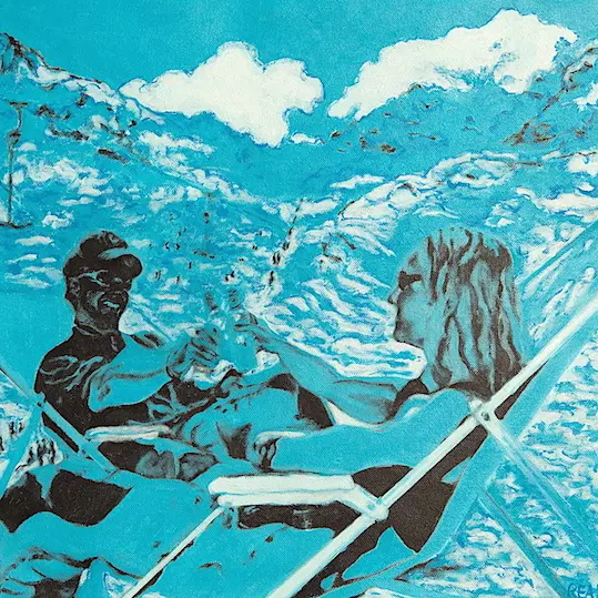 Après Ski, 2014, acrylic on canvas, 40 x 40 cm