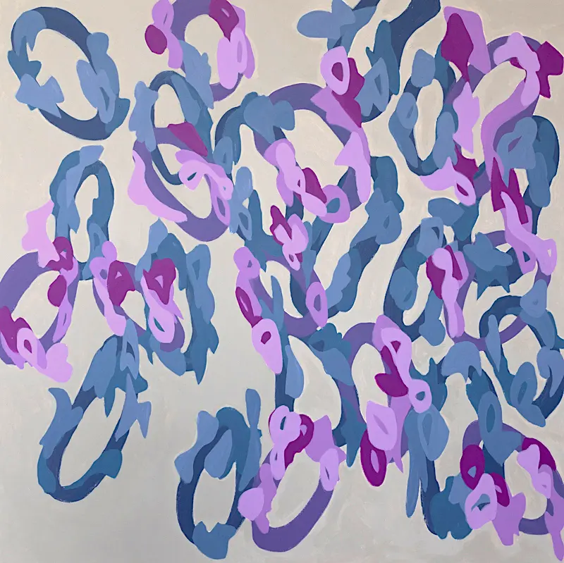 Butterflies in the Sand, 2018, acrylic on canvas, 100 x 100 cm