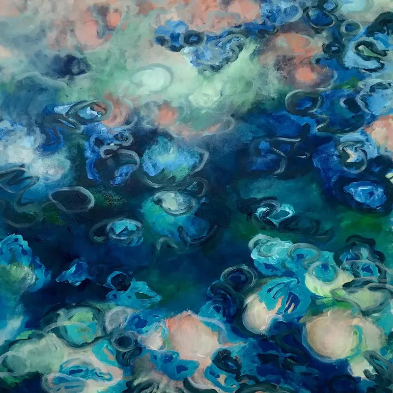 Méduses, 2018, oil on canvas, 100 x 100 cm