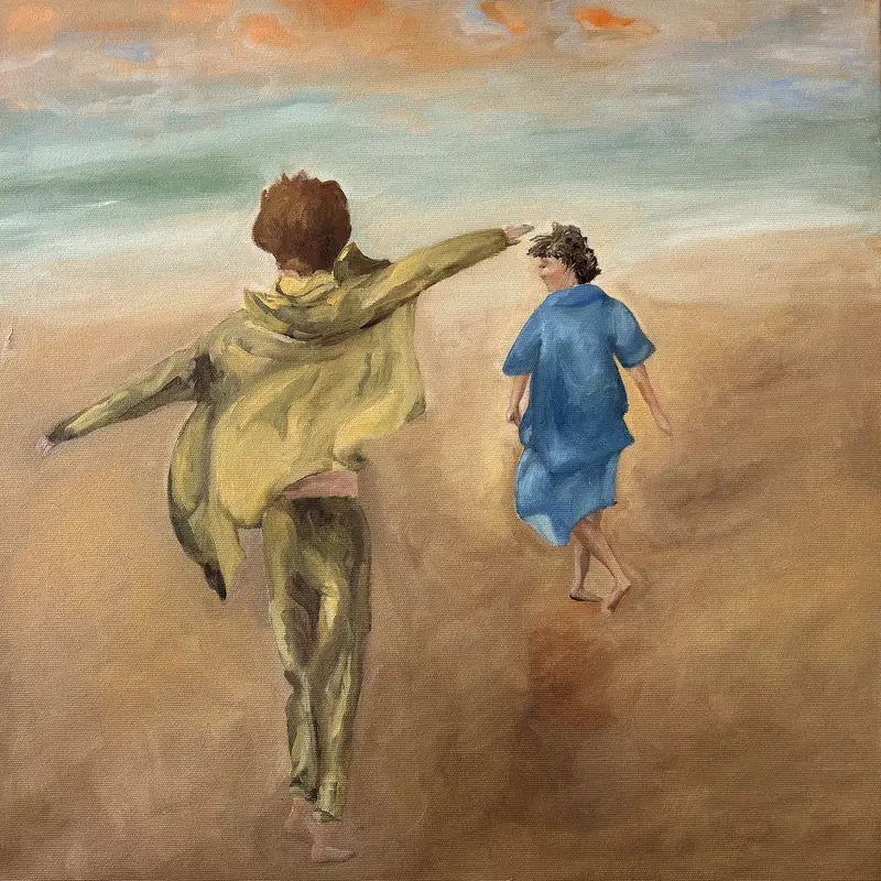 Spaziergang am Strand _ 2025 _ oil on canvas _ 50 x 50 cm