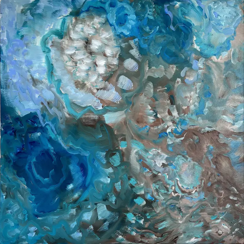 Strokkur, 2024, oil on canvas, 100 x 100 cm