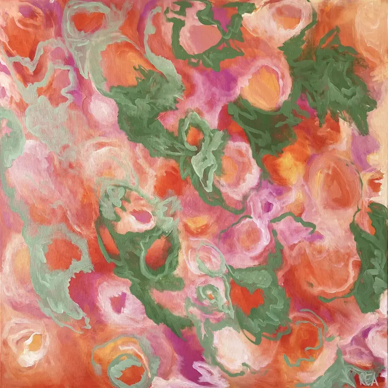 Via dell'Arancia rossa, 2023, oil on canvas, 90 x 90 cm