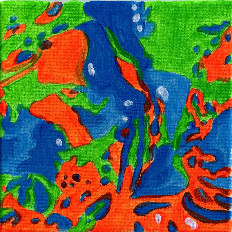 Vibrant II, 2026, Acryl : Leinwand, 20 x 20 cm