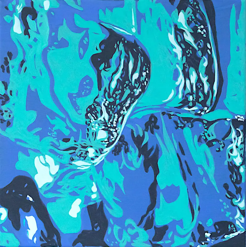 Ice Cubes I, 2019, acrylic on canvas, 40 x 40 cm