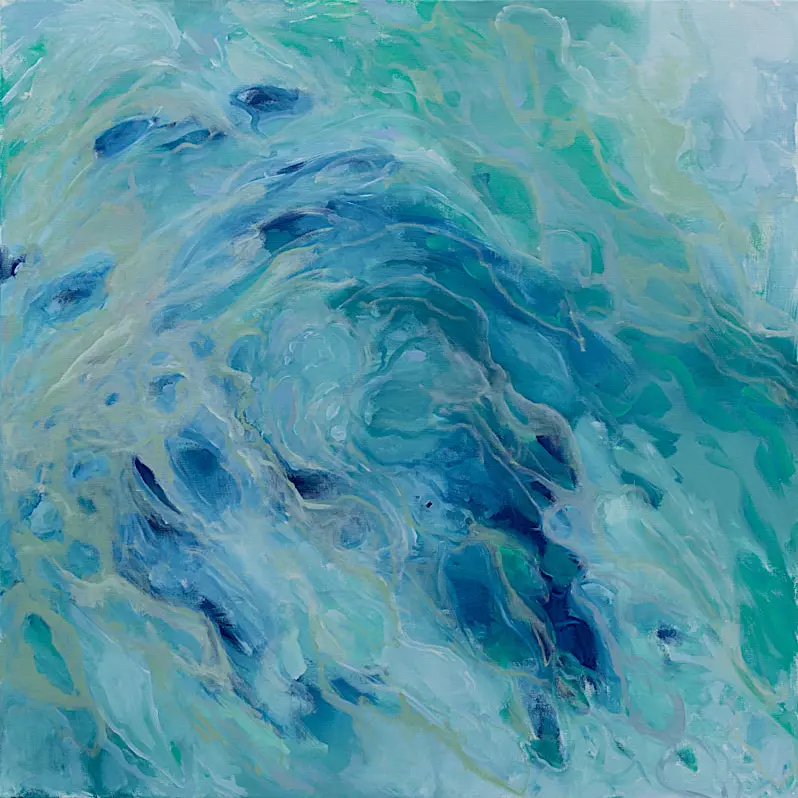 I take my Surfboard, 2021, oil on canvas, 90 x 90 cm